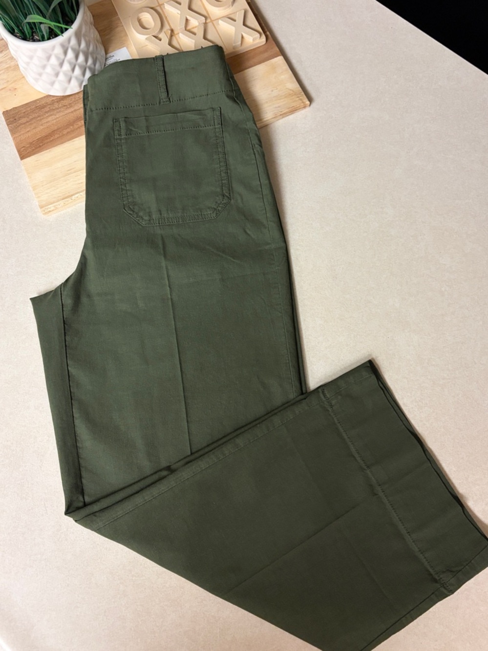 Olive Green Wide Leg Pants